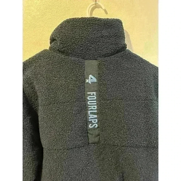 Women Polar Quilted Sherpa Jacket Navy/Cornflower Size Medium. Reversible, Warm, - Picture 6 of 12